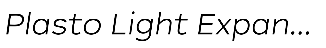 Plasto Light Expanded Italic